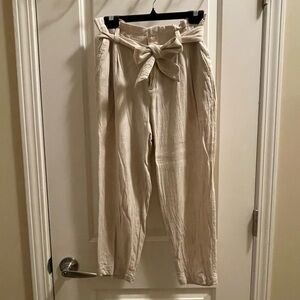 Loft Linen Pants with Belt